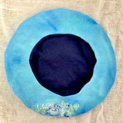 型染ベレー帽コサージュ付　BL 10枚目の画像