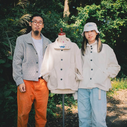 コーデュロイえりがわりブルゾン/ネイビー/遠州織物 ジャケット UZUiRO