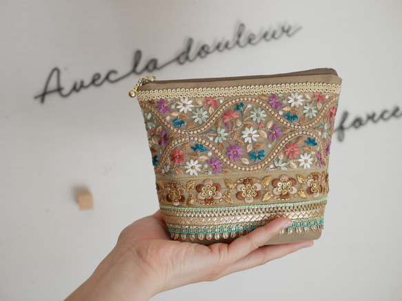 No.36】インド刺繍リボンポーチ＊マチあり ポーチ Priya.U 通販