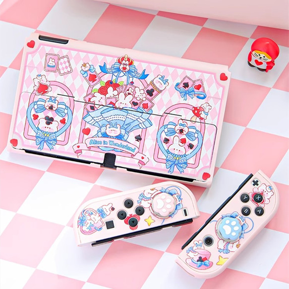 Nintendo Switch OLED ケース 猫爪レバーケース 不思議の国の