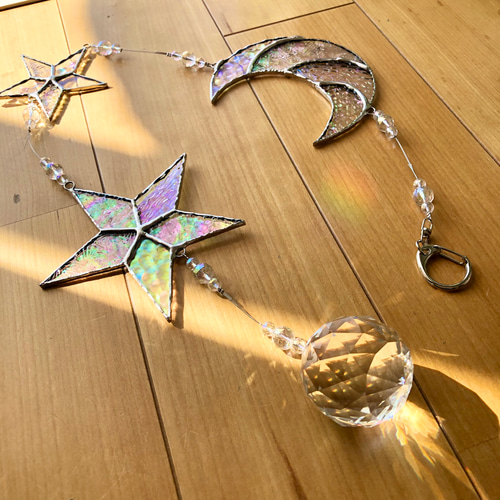 サンキャッチャー♡ハンドメイド「揺れるオーロラ六芒星♡ 」 サンキャッチャー♡ハンドメイド「揺れるオーロラ六芒星♡ 」