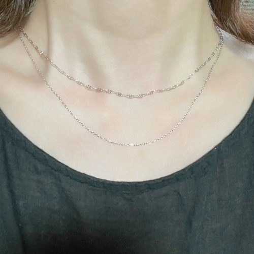 2連ネックレス＊レイヤードネックレス＊サージカルステンレス