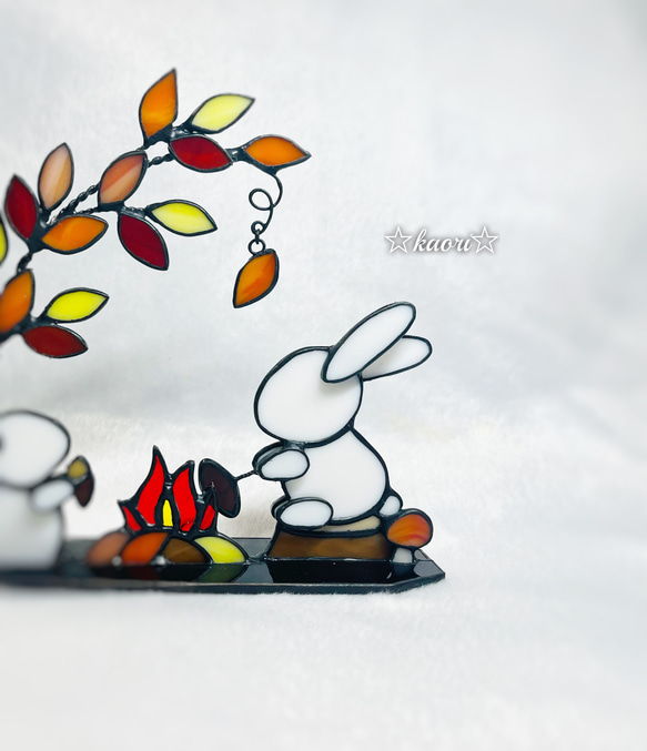 ウサギさんシリーズ　【焼き芋♪焼けたかな♪】No.015 2枚目の画像
