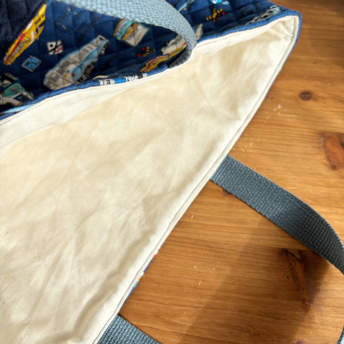 サイズオーダー可】電車柄キルティングレッスンバッグB【入園入学に