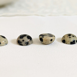【再販】天然石 ダルメシアンジャスパー ラウンド カボション 8㍉ 4個 パーツ 3枚目の画像