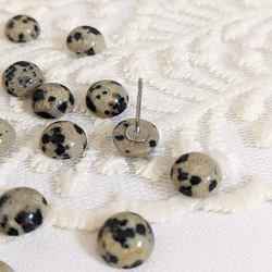 【再販】天然石 ダルメシアンジャスパー ラウンド カボション 8㍉ 4個 パーツ 6枚目の画像