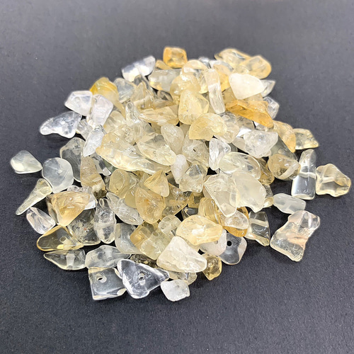 高質！【穴あき】さざれ石 20g シトリン 天然石 ハンドメイド素材 