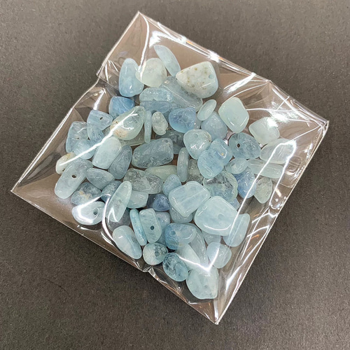 穴あき】さざれ石 20g アクアマリン 天然石 ハンドメイド素材 パーツ 