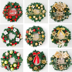 [早割クリスマス2023]クリスマスリース 玄関 グリーン クリスマスプレゼント Christmas wreath 1枚目の画像