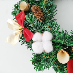 [早割クリスマス2023]クリスマスリース 玄関 綿リボン クリスマスプレゼント Christmas wreath 5枚目の画像