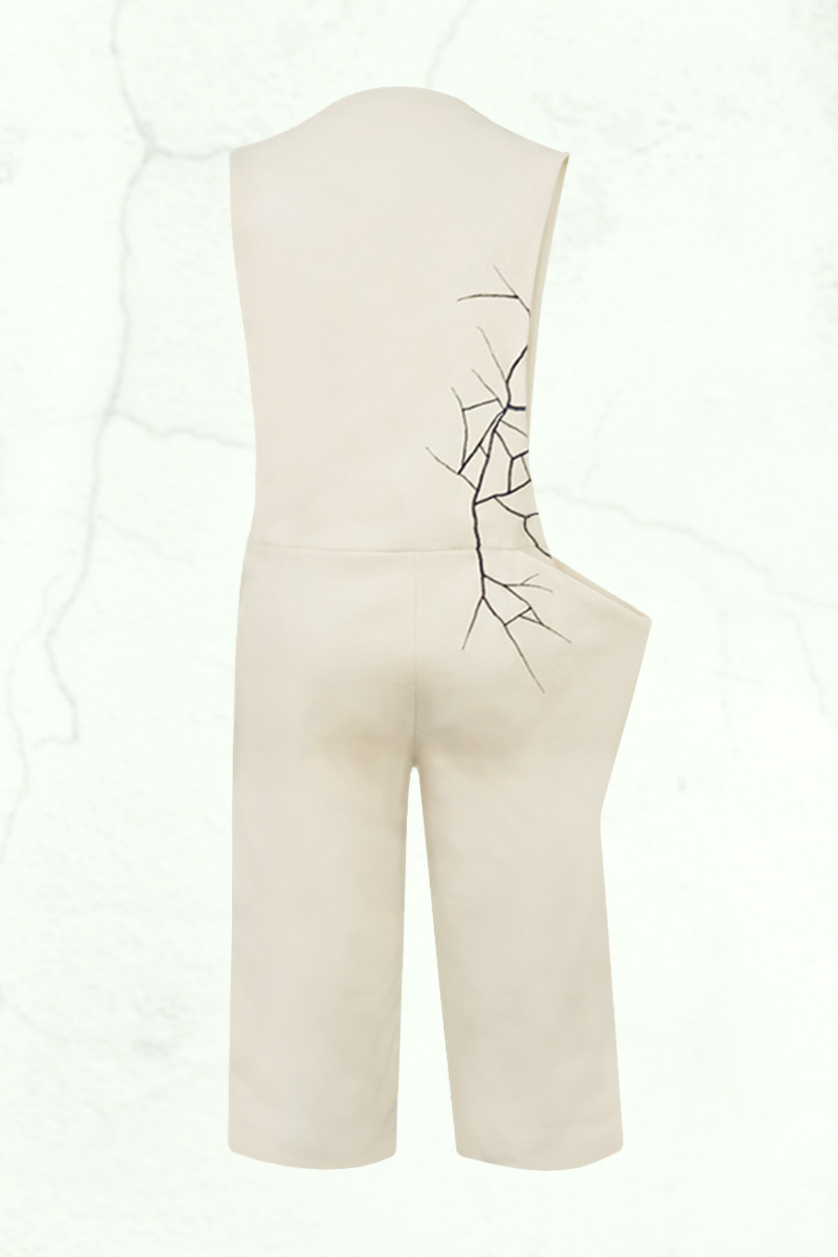 【RE-:Petite】RE刺繍ジャンプスーツ オフホワイト | オーダーメイド