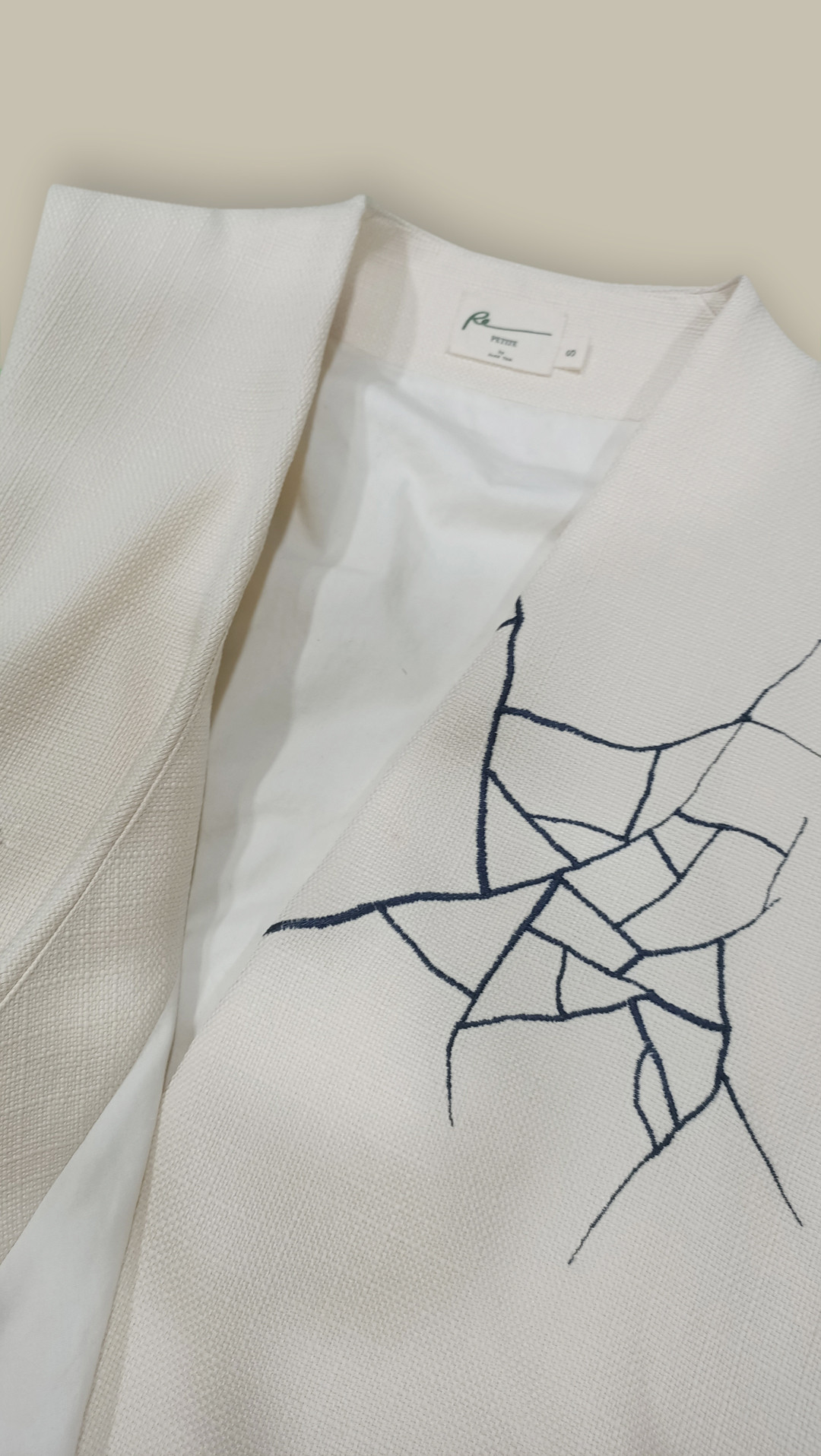 【RE-:Petite】RE刺繍ジャンプスーツ オフホワイト | オーダーメイド