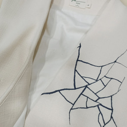 【RE-:Petite】RE刺繍ジャンプスーツ｜オフホワイト｜スローファッション｜オーダーメイド 4枚目の画像