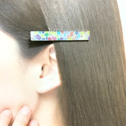 2個セット★パステルモザイクのミニヘアクリップ★濃いめ 4枚目の画像