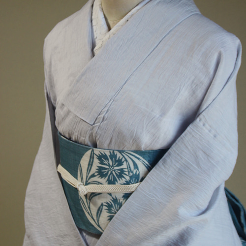 ◇近江ちぢみ 夏の大人の贅沢◇落ち着いたごく薄いグレー 無地