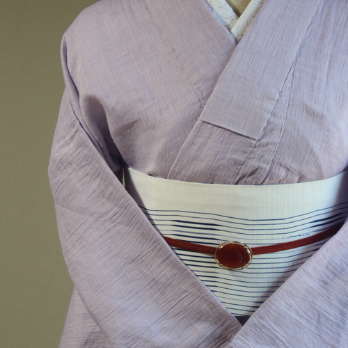 ◇近江ちぢみ大人の贅沢◇爽やかなごく薄い藤色（16進色コード：EDE0FD