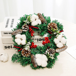[早割クリスマス2023]クリスマスリース 玄関 松ぼっくり弓クリスマスプレゼント Christmas wreath 4枚目の画像
