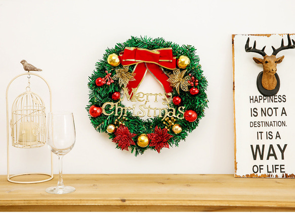 [早割クリスマス2023]クリスマスリース 玄関 花クリスマスプレゼント Christmas wreath 7枚目の画像
