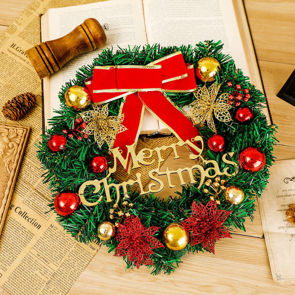 [早割クリスマス2023]クリスマスリース 玄関 花クリスマスプレゼント Christmas wreath 5枚目の画像