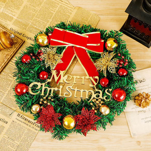 [早割クリスマス2023]クリスマスリース 玄関 花クリスマスプレゼント Christmas wreath 4枚目の画像
