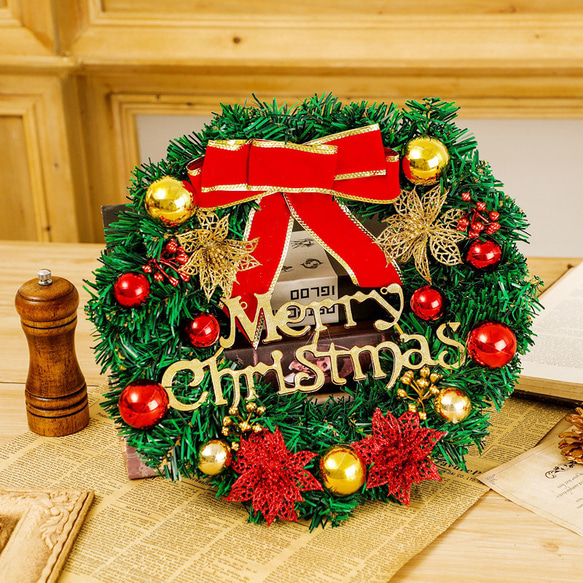 [早割クリスマス2023]クリスマスリース 玄関 花クリスマスプレゼント Christmas wreath 3枚目の画像