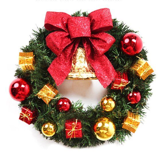 [早割クリスマス2023]クリスマスリース 玄関 シングルベルクリスマスプレゼント Christmas wreath 1枚目の画像