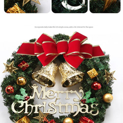 [早割クリスマス2023]クリスマスリース 玄関 ダブルベルクリスマスプレゼント Christmas wreath 4枚目の画像