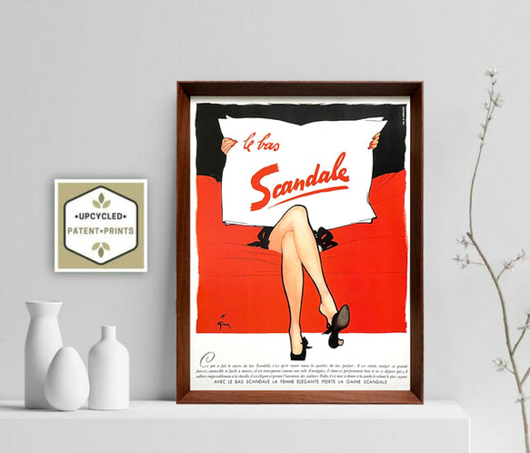 ルネ・グリュオー 1960年代 フランス ヴィンテージ 雑誌 広告 額付 ポスター 2枚目の画像