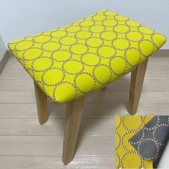 ミナペルホネン dop タンバリン スクエア スツール 【イエロー】ハンドメイド ミナペルホネン dop タンバリン スクエア S スツール 【イエロー