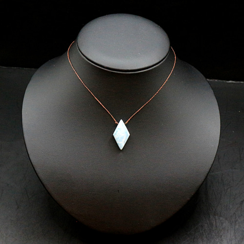 ラリマー ひし形 穴あき ルース loose_stone68 ネックレス