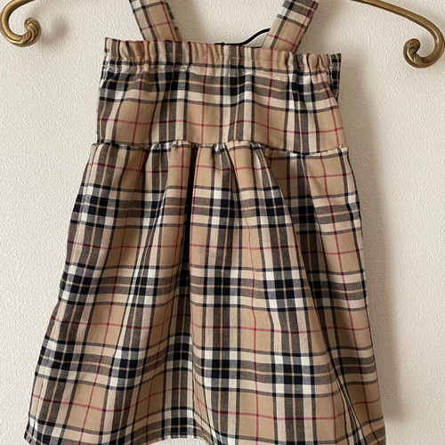 バッグリボンチェック柄ワンピース 70 80 90 ベビー服 キッズ服