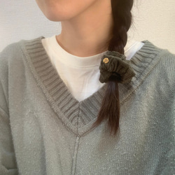 【SALE】corduroy mini scrunchie / コーデュロイ ミニシュシュ 14枚目の画像