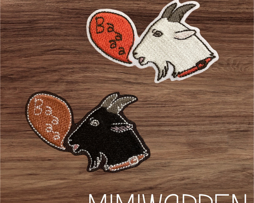 鳴くやぎ ワッペン・アップリケ MIMIWAPPEN 通販 16684844｜Creema