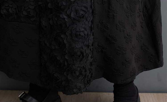 春と秋の新作韓国版エンボスのゆったりとしたオーバーサイズのキルティングデザイン感のある半身スカート 5枚目の画像