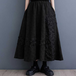 春と秋の新作韓国版エンボスのゆったりとしたオーバーサイズのキルティングデザイン感のある半身スカート 2枚目の画像