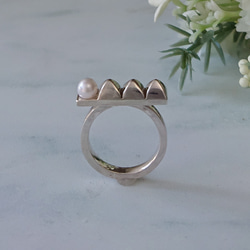 Studs & pearl  bar  ring【再販】 2枚目の画像