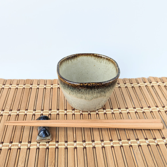 ベージュの角小鉢 夏 そうめんにも！【手仕事 民藝 和 陶器