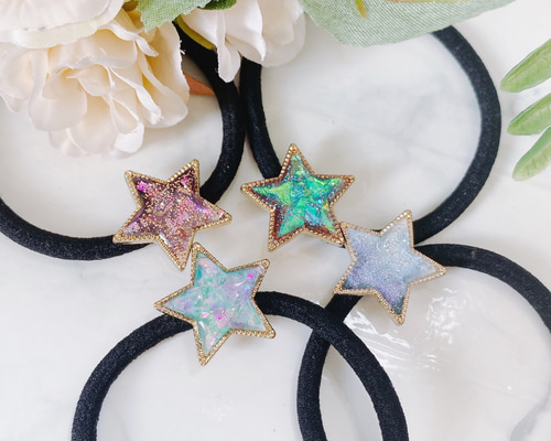 ハンドメイド　きれい色♡上品キラキラヘアアクセサリー d2e61347002a091101b2e96a16bad8