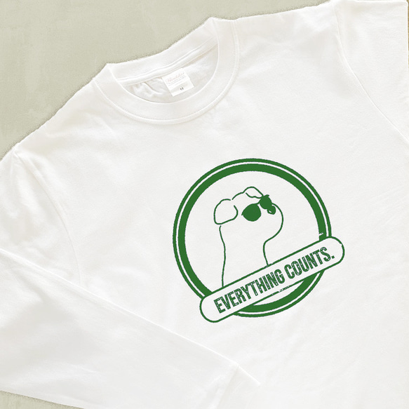 【厚手ロングスリーブ】サングラス犬｜選べる犬Tシャツ 3枚目の画像