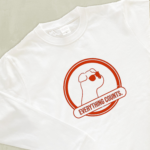 【厚手ロングスリーブ】サングラス犬｜選べる犬Tシャツ 2枚目の画像