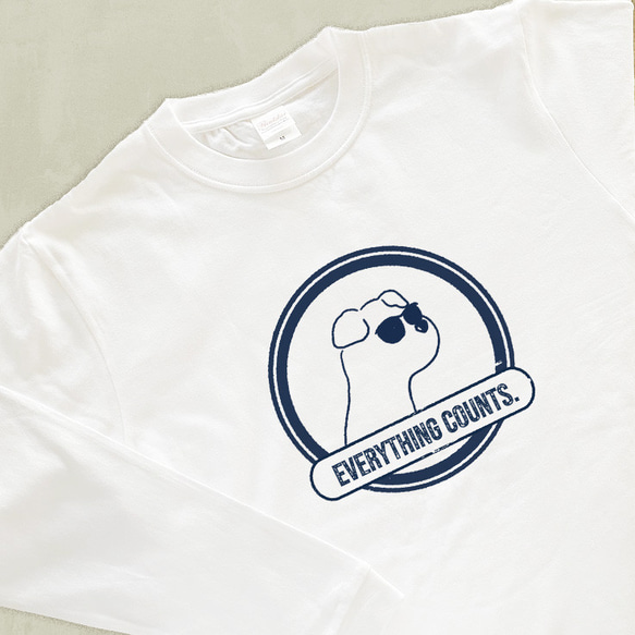 【厚手ロングスリーブ】サングラス犬｜選べる犬Tシャツ 1枚目の画像