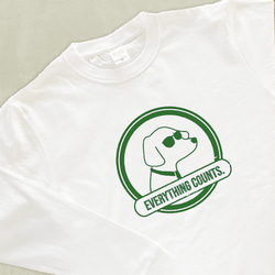 【厚手ロングスリーブ】サングラスネクタイ犬｜選べる犬Tシャツ 3枚目の画像