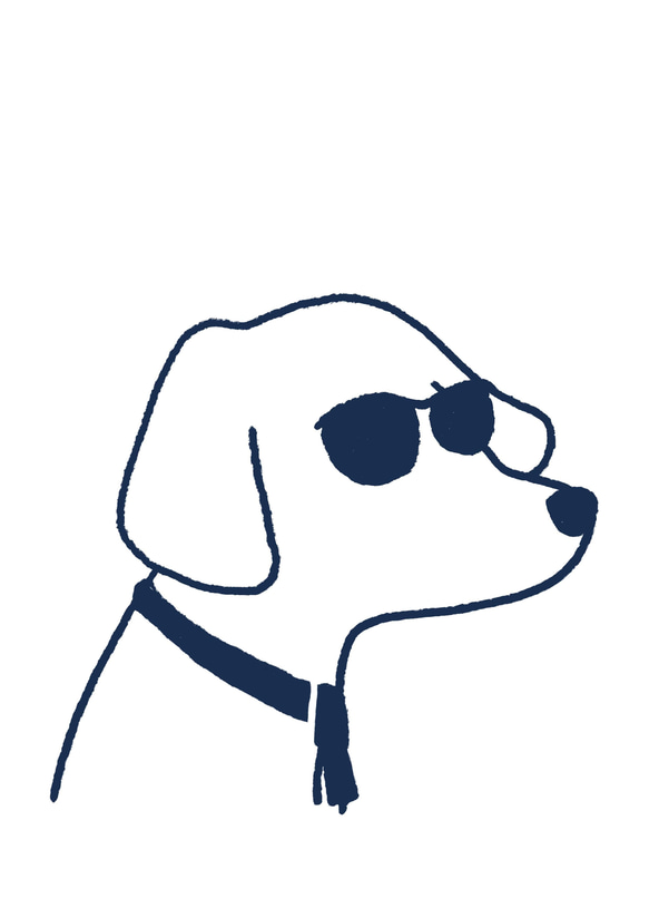 【厚手ロングスリーブ】サングラスネクタイ犬｜選べる犬Tシャツ 5枚目の画像