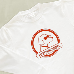 【厚手ロングスリーブ】サングラスネクタイ犬｜選べる犬Tシャツ 2枚目の画像