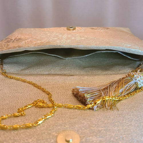 Creema限定♡母の日】和風秋もみじ模様シルク着物帯のハンドメイド