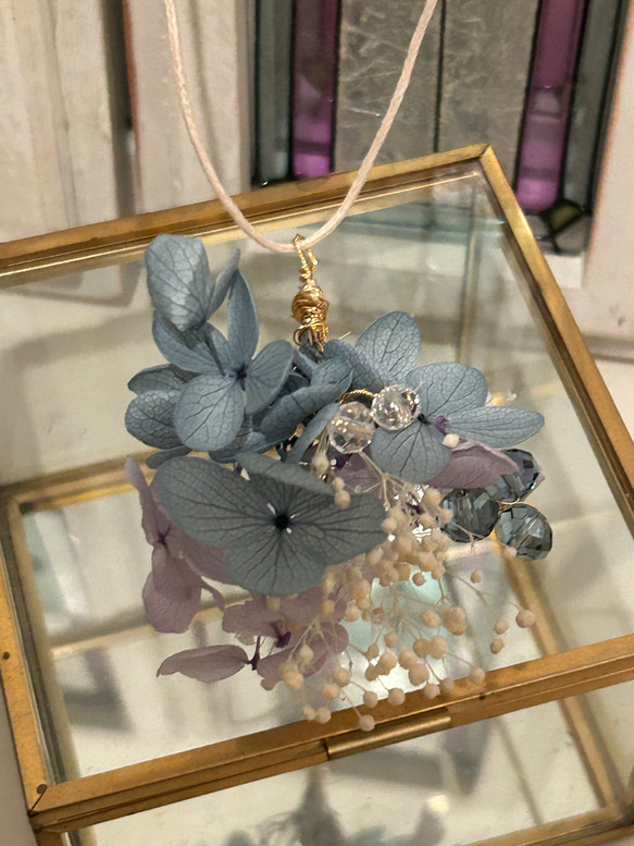 プリザーブドフラワー紫陽花のネックレス ネックレス アクセサリー 