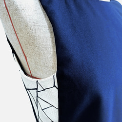【RE-:Petite】RE ノースリーブショートトップス｜紺×オフホワイト配色｜スローファッション｜オーダーメイド 4枚目の画像