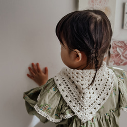 【レース編みが可愛い♡】cotton100% で赤ちゃんの肌にも優しいバブーシュカ（カラー:white） 8枚目の画像