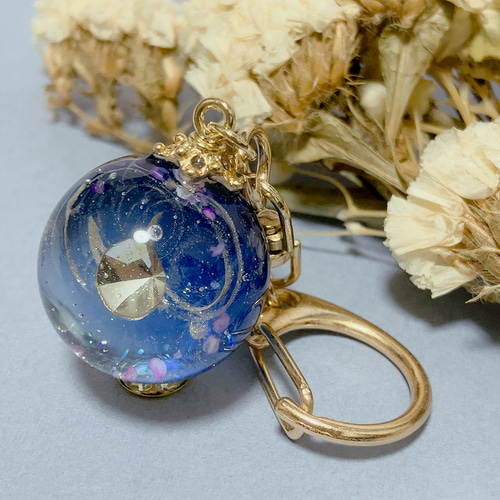 宇宙玉レジンのキーホルダー キーホルダー yuzu0 通販 16685634