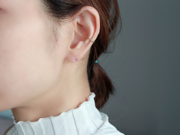 14kgf- sparkle square cut ear cuff (small size) 2枚目の画像